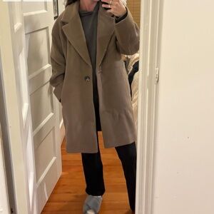 Aritzia Wilfred The Only Coat Dark Taupe